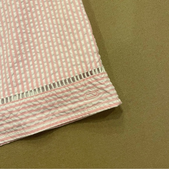 Vineyard Vines Pink & White Seersucker Sleeveless Dress Size 14 - Picture 2 of 11